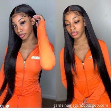 Wholesale bone Straight Raw Brazilian Virgin Human Hair 13x4 13x6 Hd Lace Frontal Closure Wig Vendor Full Lace Front Wig